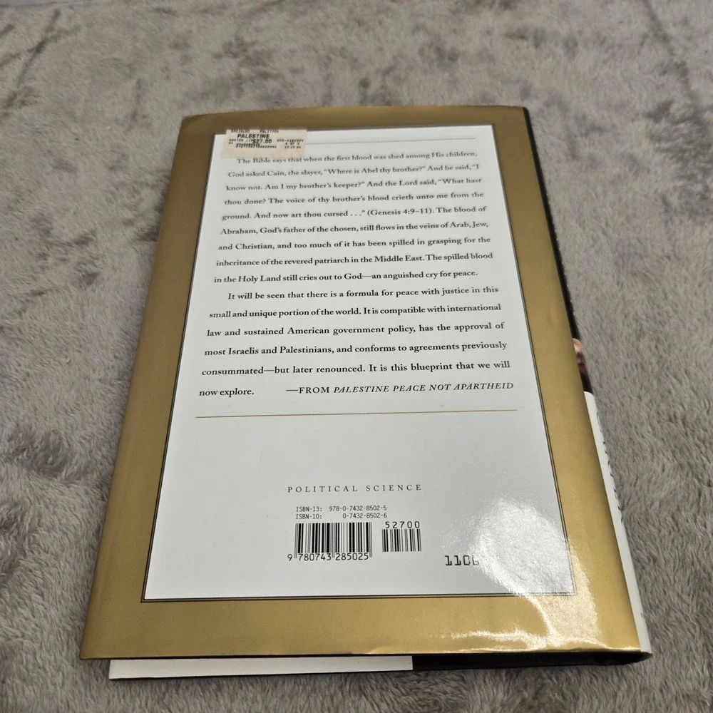 Palestine Peace Not Apartheid Jimmy Carter Hardcover 1st Edition 2006